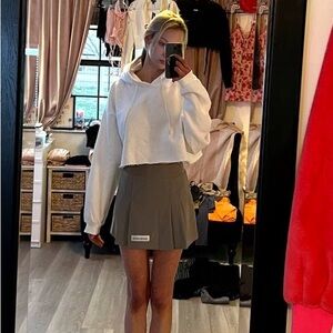 Public Desire Gray Pleated Mini Skirt